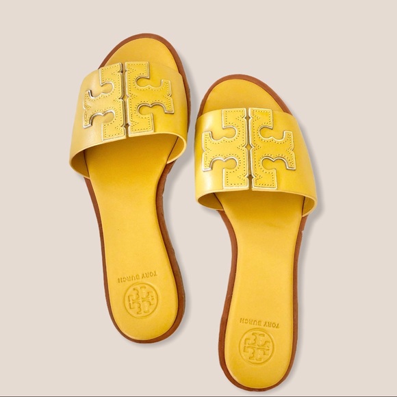 Tory Burch Shoes - Tory Burch Gold Ines Slide Sandal Size 6.5